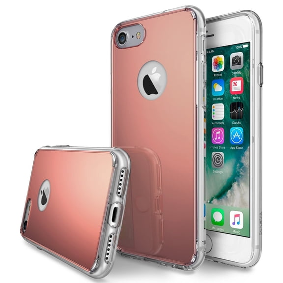 Ringke Mirror Case Compatible with iPhone 7, Bright Radiant Luxury Mirror Back Cover - Rose Gold