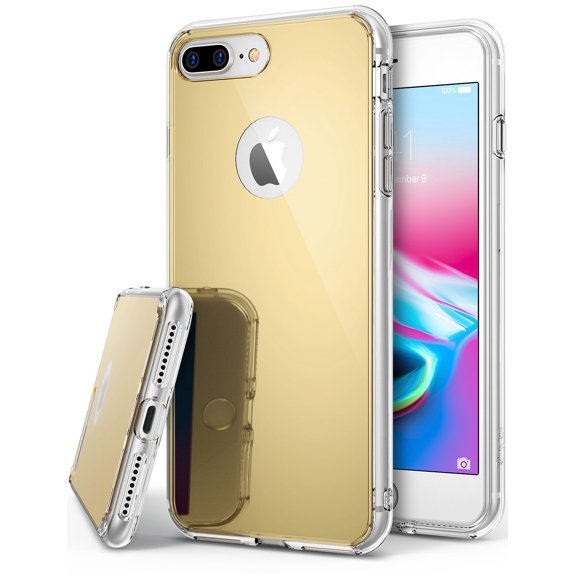Ringke Mirror Case Compatible with iPhone 7 Plus, Bright Reflection Radiant Luxury Mirror Back Cover - Royal Gold