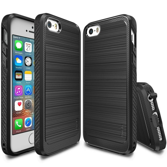 Ringke Onyx Case Compatible with iPhone SE, Tough Rugged TPU Heavy Duty Protective Cover - Black