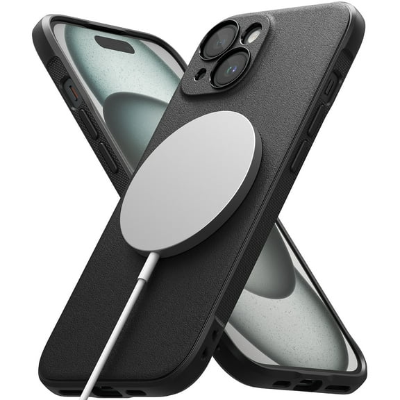 Ringke Onyx Magnetic [Compatible with MagSafe] Designed for iPhone 15 Case, Feels Good in The Hand Anti-Fingerprint Technology Non-Slip Enhanced Grip Smudge Proof Cover - Black