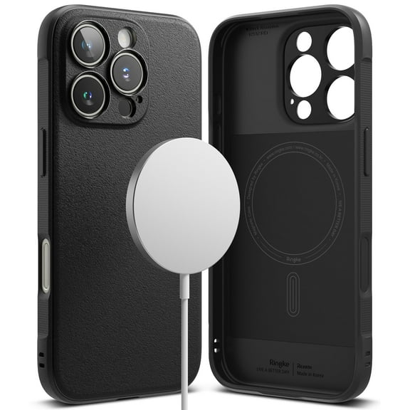 Ringke Onyx Magnetic for iPhone 16 Pro Max Case, High Quality Flexible Heavy Duty Durable Phone Cover Compatible with Magnetic Charger - Black