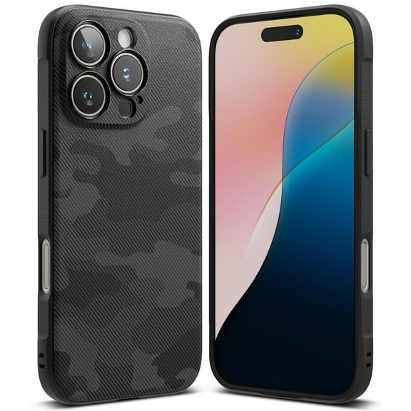 Ringke Onyx for iPhone 16 Pro Case, Firm Grip Non-Slip Unique Texture Flexible Durable TPU Phone Cover - Camo Black