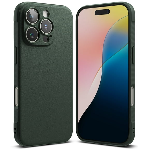 Ringke Onyx for iPhone 16 Pro Case, Firm Grip Non-Slip Unique Texture Flexible Durable TPU Phone Cover - Dark Green