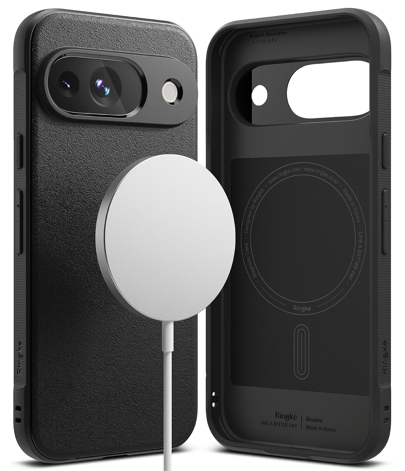 Ringke Pixel 9 [Onyx Magnetic] High Quality Flexible Heavy Duty Durable Phone Case Compatible with Magnetic Charger - Black