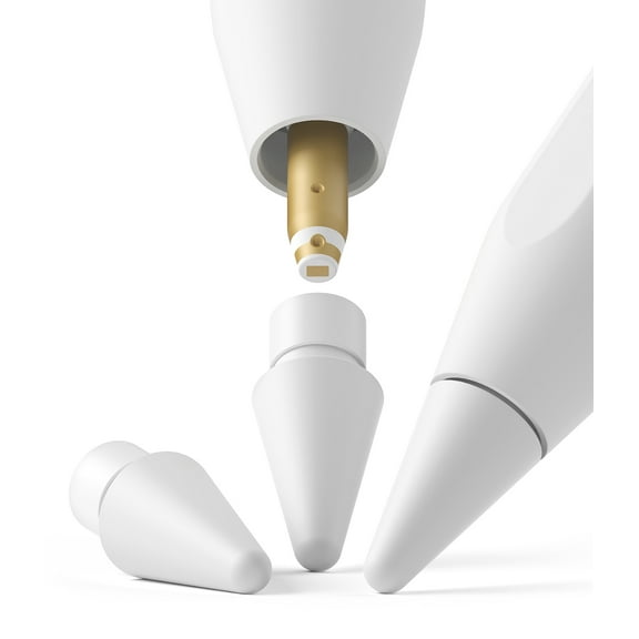 Ringke Replacement Tips for Apple Pencil Pro / 2nd Gen / 1st Gen / USB-C, Casual Smooth Control Stylus Nibs - HB (Light Gray)