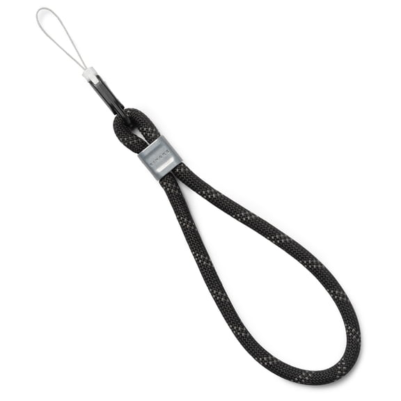 Ringke Rope Hand for Phone Strap and More Device, Adjustable Heavy Duty Universal Lanyard Wrist Strap with Easy Buckle Link - Black