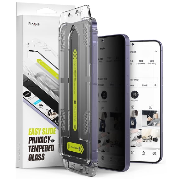 Ringke Samsung Galaxy S24 Plus S24 [Easy Slide Tempered Glass] Clear Privacy Screen Protector