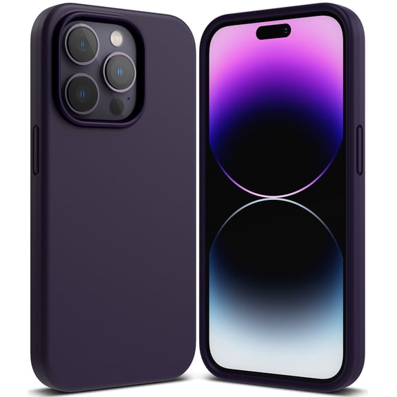 Ringke Silicone Case Compatible with iPhone 14 Pro Max 6.7-Inch, Soft Feel Silky Anti-Fingerprint Liquid Silicone Back Cover with Microgiber Lining - Deep Purple