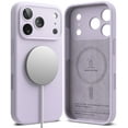 thumbnail image 1 of Ringke Silicone Magnetic [Compatible with MagSafe] for iPhone 17 Pro Case, Slim Soft Grip Shockproof Cover with Camera Control Button Cover - Light Purple, 1 of 11