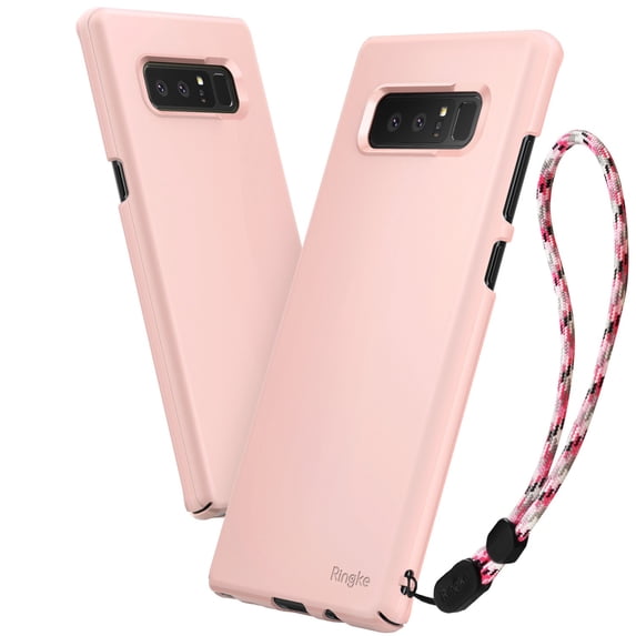 Ringke Slim (1+1 Pack) Case Compatible with Samsung Galaxy Note 8, PC Hard Skin Thin Cover - Peach Pink