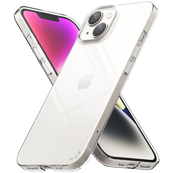 Ringke Slim [Anti-Yellowing Material] Compatible with iPhone 14 Plus Case 6.7 Inches for Minimalist Yet Sturdy, Solid Sleek Transparent Cover with Lanyard Hole - Clear