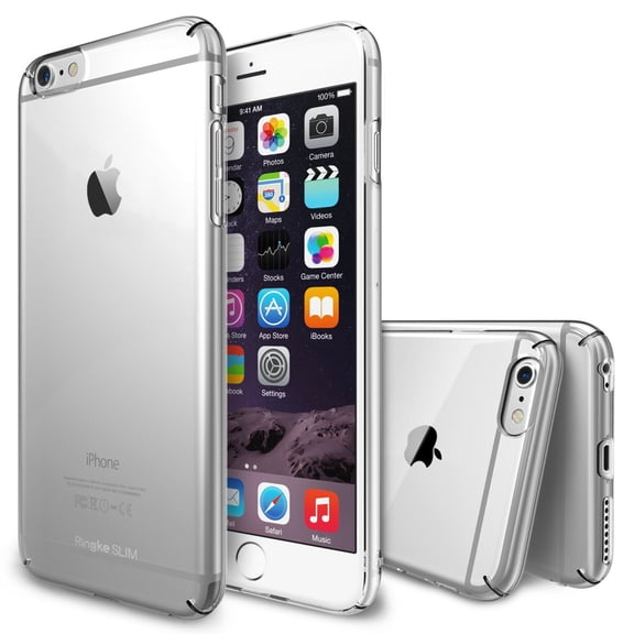 Ringke Slim Case Compatible with iPhone 6 Plus, Lightweight Thin Soft Premium Coating Hard PC Cover - Crystal