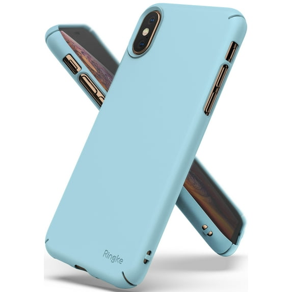 Ringke Slim Case Compatible with iPhone XS, Lightweight Thin Soft Premium Coating Cover - Sky Blue