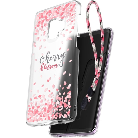 Ringke Slim (Cherry Blossom) Case Compatible with Samsung Galaxy S9, Solid Sakura Petal Fashionable Design Cover with Wrist Strap - Clear Mist