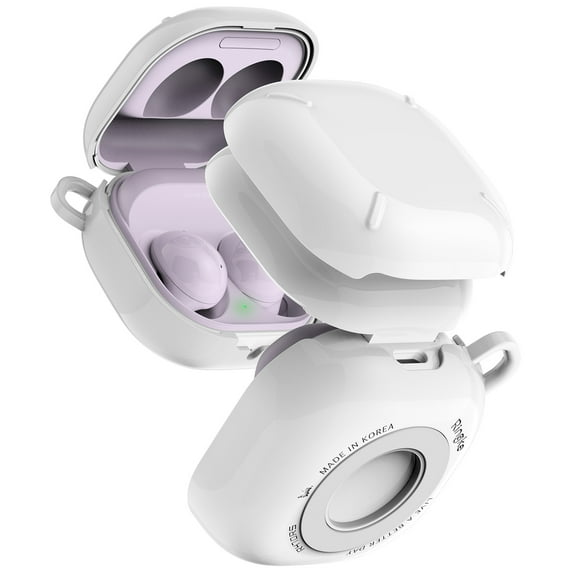 Ringke Slim-X Compatible with Galaxy Buds FE / Buds 2 Pro / Buds 2 / Pro / Live Case, Protective Sturdy Solid Cover for Samsung Buds Series - Glossy White