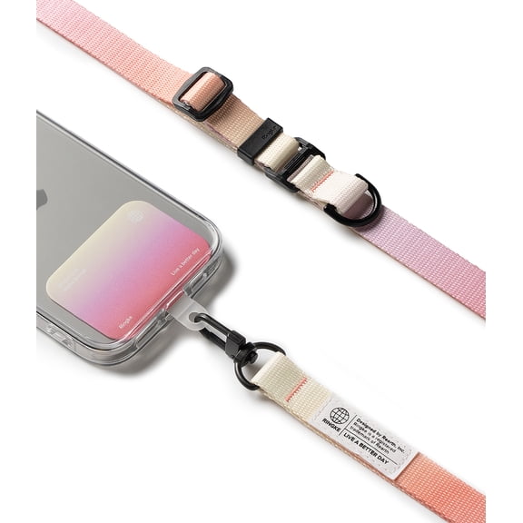 Ringke Strap [Holder Link Snap Hook Lanyard] Strap Adjustable Sturdy Universal Neck Strap Compatible with Most Smartphone without Tool - Aloha Sunset