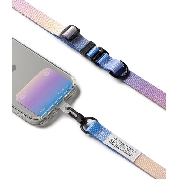 Ringke Strap [Holder Link Snap Hook Lanyard] Strap Adjustable Sturdy Universal Neck Strap Compatible with Most Smartphone without Tool - Aurora