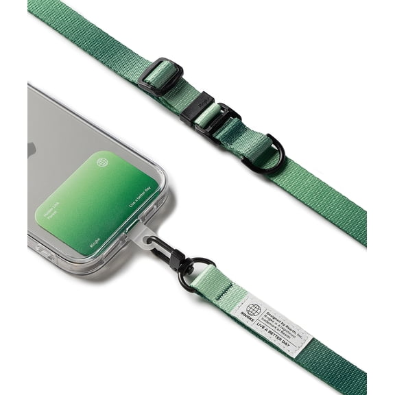 Ringke Strap [Holder Link Snap Hook Lanyard] Strap Adjustable Sturdy Universal Neck Strap Compatible with Most Smartphone without Tool - Forest