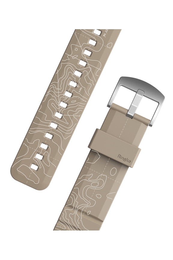 Watch Lug Width 20mm [Rubber One Bold Band] High Flexible Airflow Comfortable Three-Dimensional Lug Dynamic Design Watchband - Contour