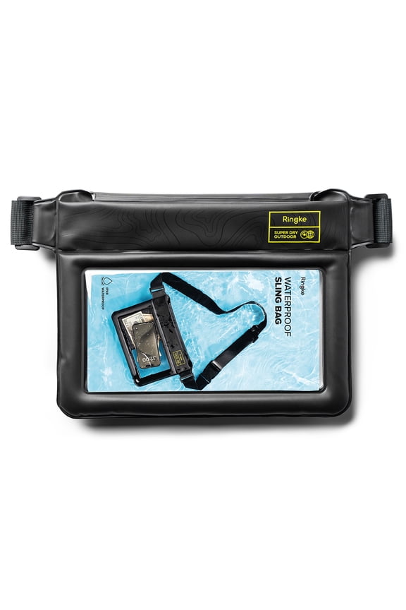 Waterproof Bag [Sling Bag] Lightweight Waterproof Large Capacity Touch Friendly TPU Sling Bag - Black