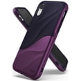 thumbnail image 1 of Ringke Wave Case Compatible with iPhone XR, Dual Layer Heavy Duty 3D Textured Protection Design Cover - Metallic Purple, 1 of 3