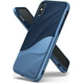 thumbnail image 1 of Ringke Wave Case Compatible with iPhone XS, Dual Layer Heavy Duty 3D Textured Protection Design Cover - Coastal Blue, 1 of 3