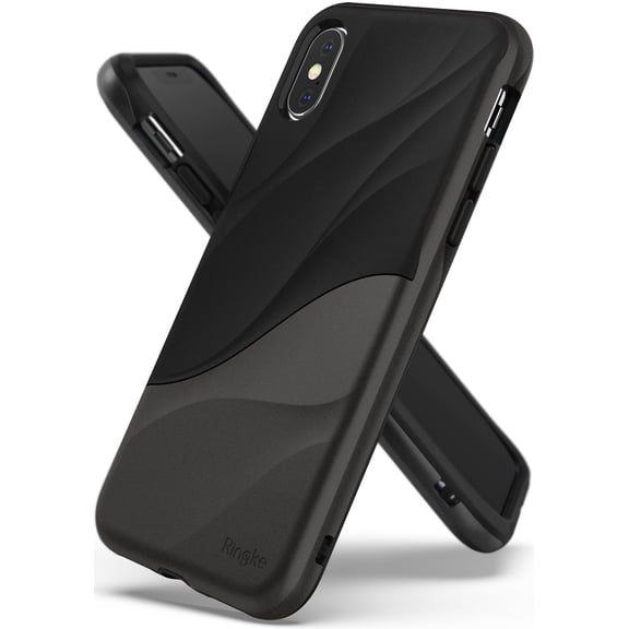 Ringke Wave Designed Case Compatible with iPhone XS, Dual Layer 3D Protection - Metallic Chrome