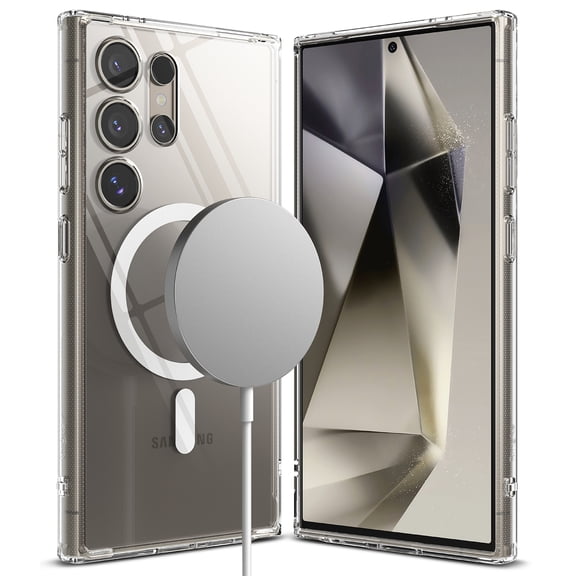 Ringke for Samsung Galaxy S24 Ultra S24 Plus S24 [Fusion Magnetic] Clear Heavy Duty MagSafe Case