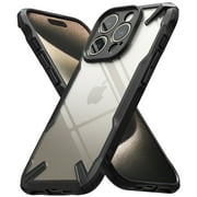Ringke for iPhone 15 Pro [Fusion-X] Clear Transpanrect Hard Back Heavy Duty Shockproof Case - Black