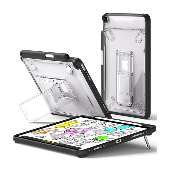 Ringke iPad Air 11" (M2) [Fusion Sketch Stand] Anti-Yellowing TPU Ergonomic Tilt Tablet Stand Holder - Black