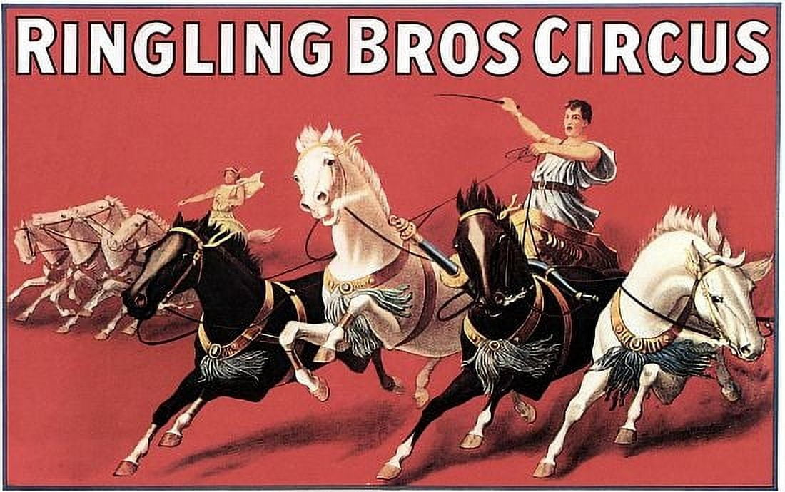 Ringling Bros Circus Chariot Racers Circus Canvas Art - (36 x 54)
