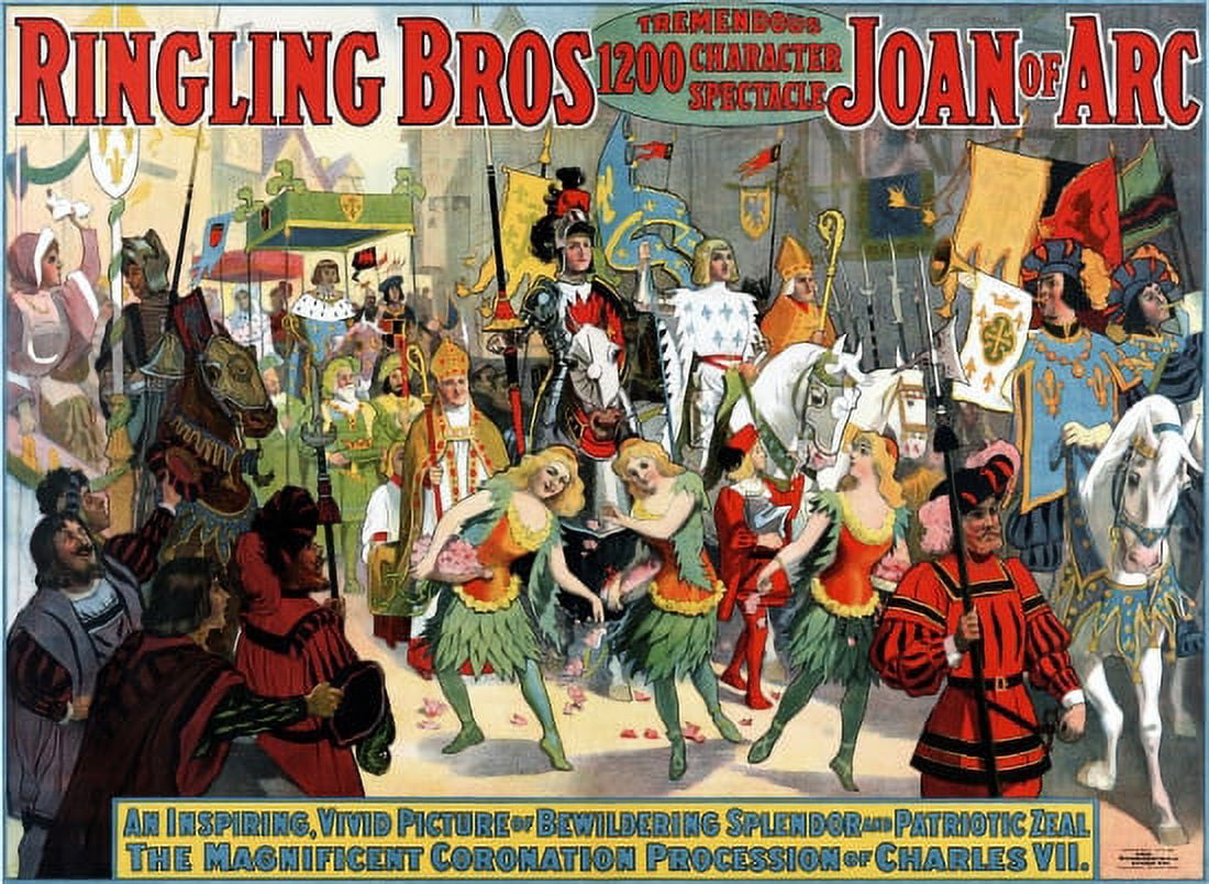 Ringling Bros Joan Of Arc Circus Canvas Art -  (18 x 24)