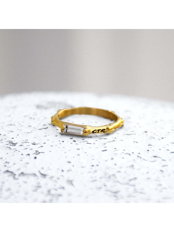 Ringmasters Bamboo Gold Colored Stainless Steel Choose the Right CTR Ring Size 6