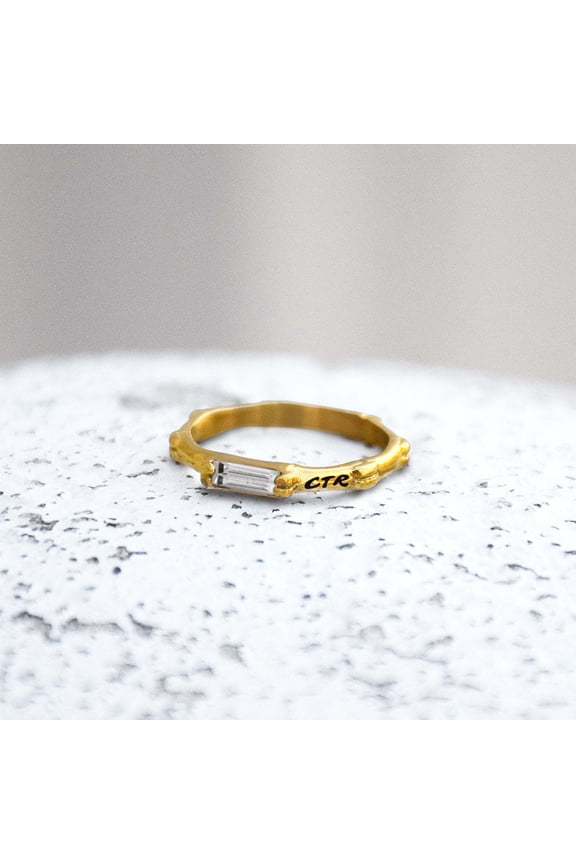 Ringmasters Bamboo Gold Colored Stainless Steel Choose the Right CTR Ring Size 7