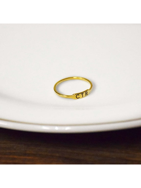 Bracket Gold Colored Stainless Steel Choose the Right CTR Ring Size 7