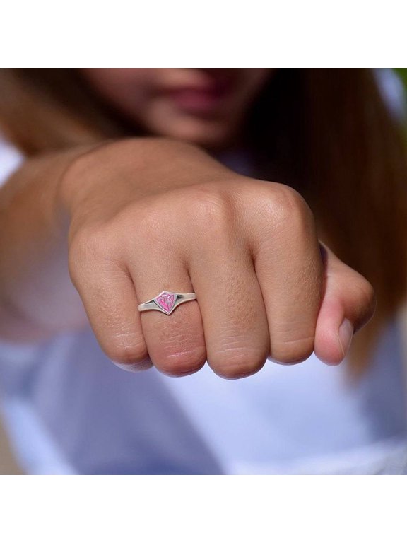 Ringmasters Classic Mini Pink Shield Sterling Silver Choose the Right CTR Ring Size 11