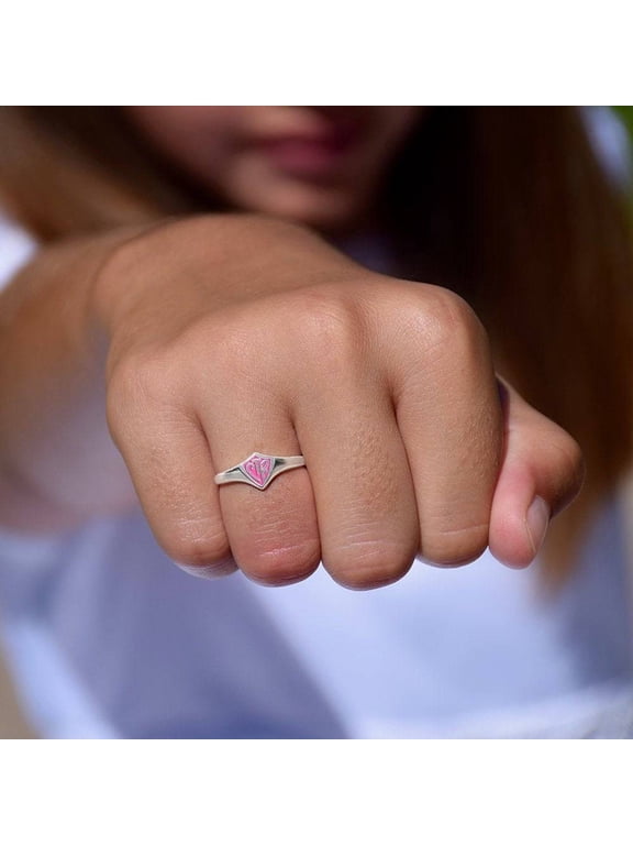 Ringmasters Classic Mini Pink Shield Sterling Silver Choose the Right CTR Ring Size 9