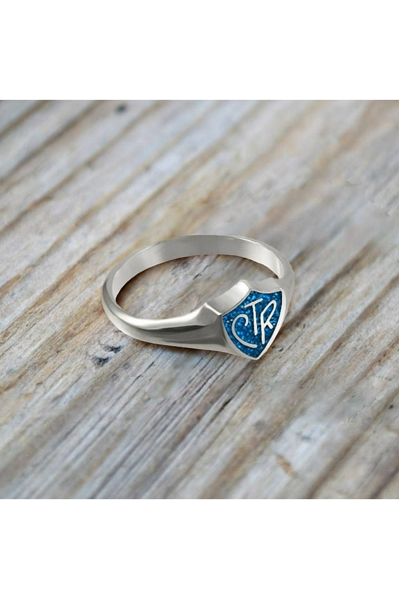 Ringmasters Classic Regular Blue Shield Sterling Silver Choose the Right CTR Ring Size 7