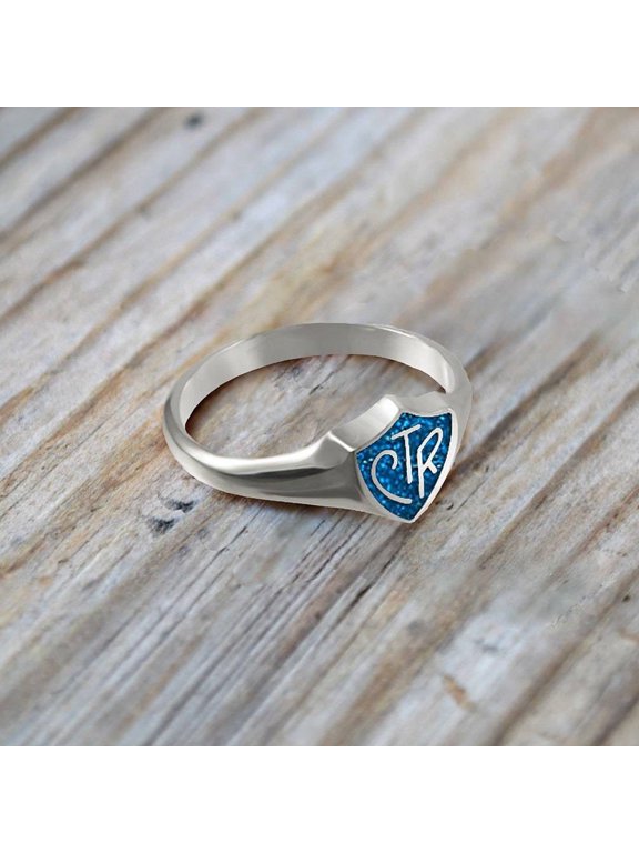 Ringmasters Classic Regular Blue Shield Sterling Silver Choose the Right CTR Ring Size 9