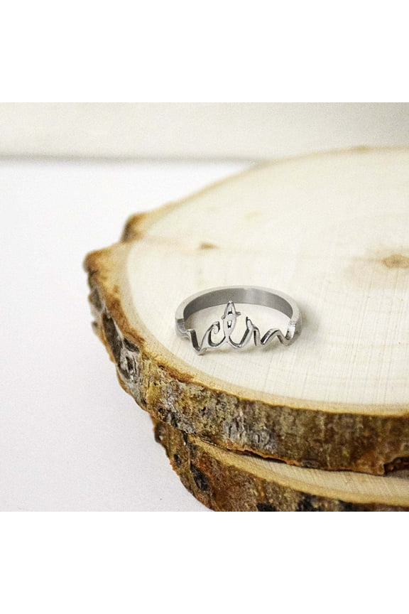 Ringmasters Cursive Stainless Steel Choose the Right CTR Ring Size 8.5