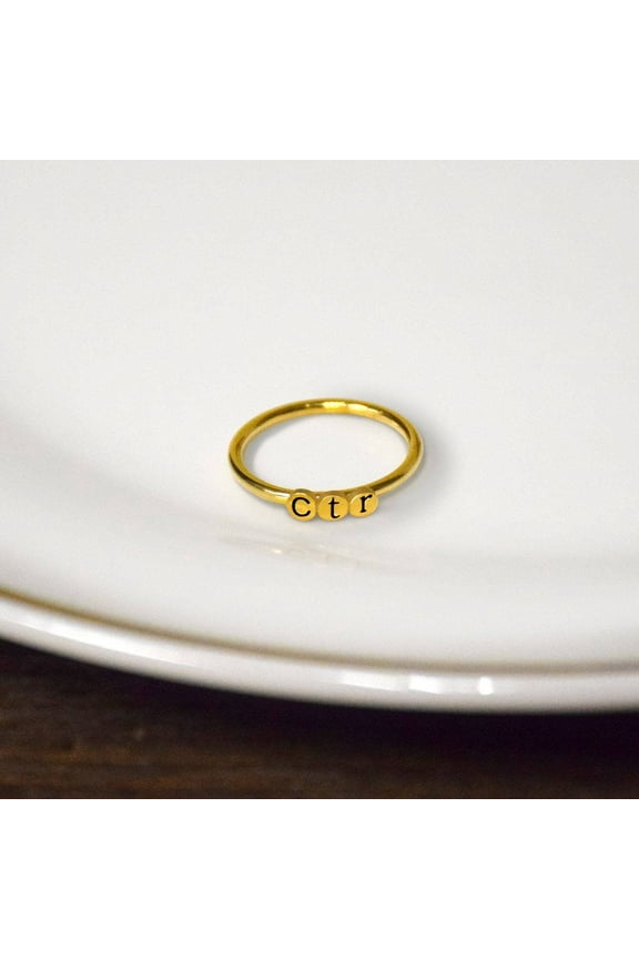 Dainty Gold Colored Stainless Steel Choose the Right CTR Ring Size 5