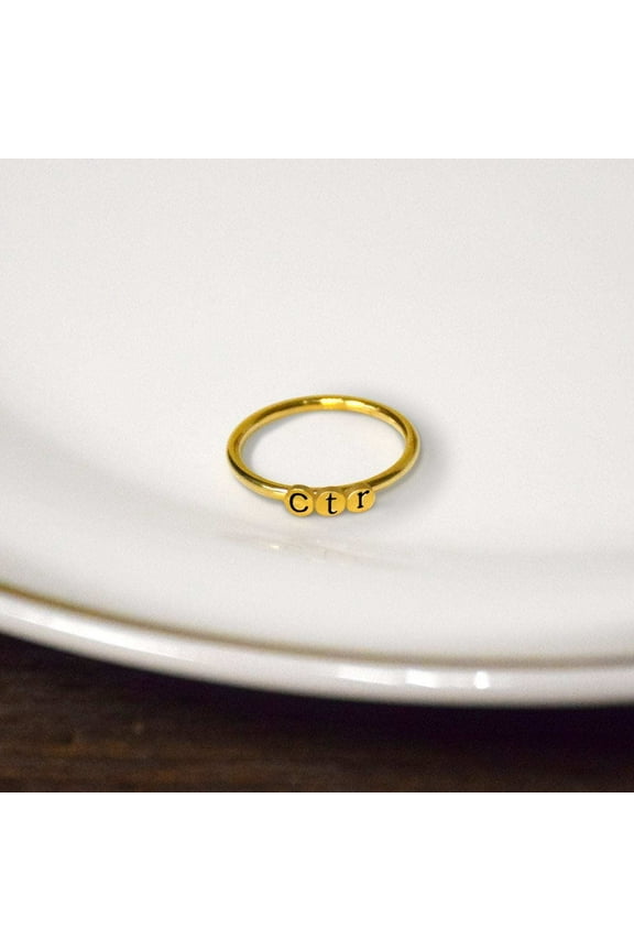 Dainty Gold Colored Stainless Steel Choose the Right CTR Ring Size 8