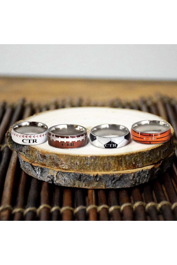 Ringmasters Football Stainless Steel Choose the Right CTR Ring Size 8