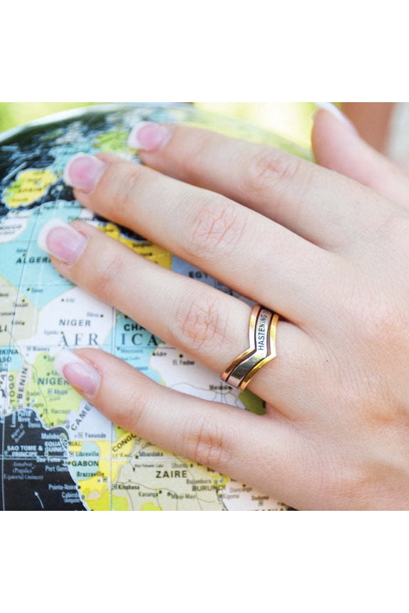 Ringmasters Hastening the Work Three Stackable Stainless Steel Rings Size 5