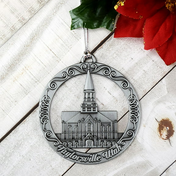 Ringmasters Taylorsville Utah Antique Silver 3" Temple Ornament