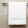 thumbnail image 1 of Ringmasters White Baptism Towel with Blue Emroidered "My Baptism Day", 1 of 3