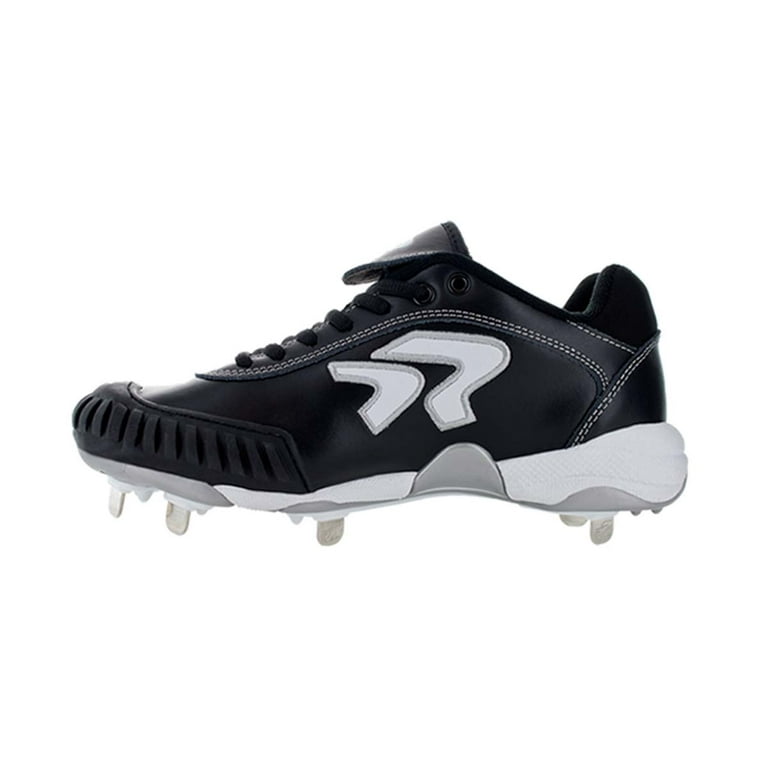Ringor Dynasty II Women s Softball Spike with Pitchers Toe Black White Size 8