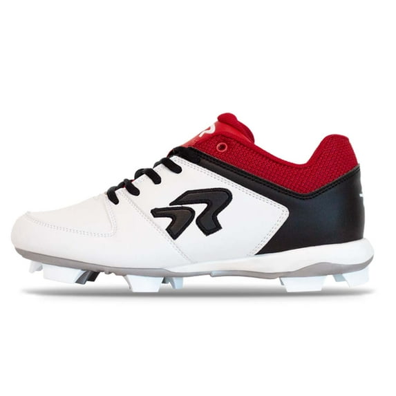 Ringor Flite Women's Softball Cleats White | Red | Black Size 10