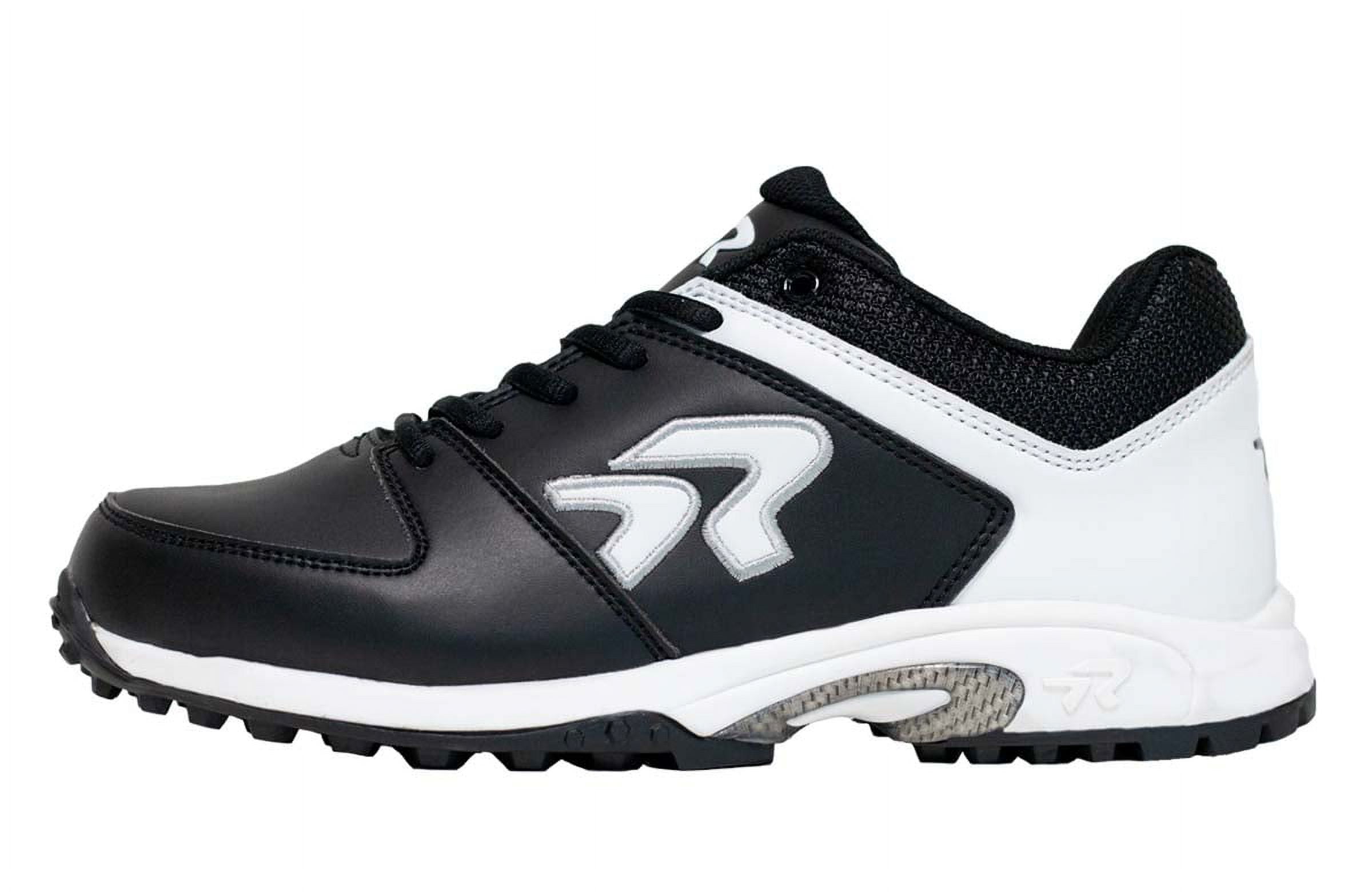 Ringor Flite Women s Softball Turf Shoes with Pitchers Toe Black White Size 9.5 Walmart