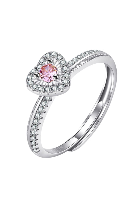 Rings 2 | Adjustable Opening Heart-shaped Jewelry Ring |, Pink